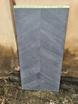 Uxury Iba Chevron Black Tiles 60x120