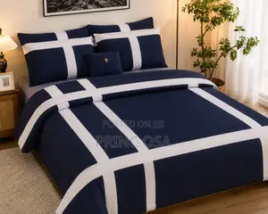 Blue Striped Luxury Bedding Set