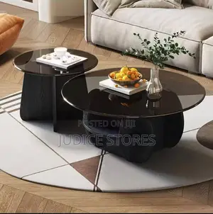 Round Glass Center Table 2pcs Set