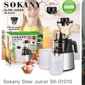 Sokany Slow Juicer + Free Icecream Accessory Free Delivery Today Only
