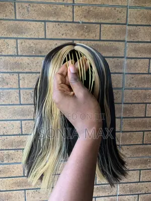 Cute Brown Bob Wig With Gold Designs