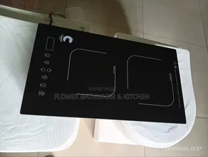2-Burner Built-in Induction Cooker | Black Glass Touch Control Cooktop