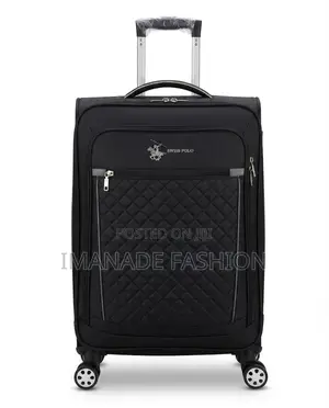 Swiss Polo Soft Shell Trolley Luggage – Black