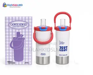 Double Drink Thermos Water Bottle With Handle, 800ml, Stainless Steel
