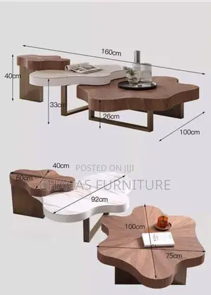 Luxury Cloud-Shaped Nested Coffee Table Set - Brand New Center Tables