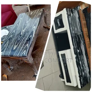 Imported Marble Top Adjustable Tv Stand With Drawers and Center Table
