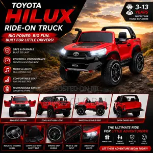 Drive Like a Champion With Red Toyota Hilux Kids Ride-on Car