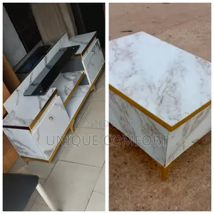 Brand New Top Quality Faux Marble Tv Stand With Center Table