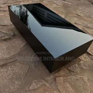 Black Center Table Glass Top