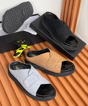 Men's Suede Platform Cross-Strap Slide Sandals
Size 40-46
