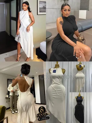 Elegant Backless Asymmetric Midi Dress - Available