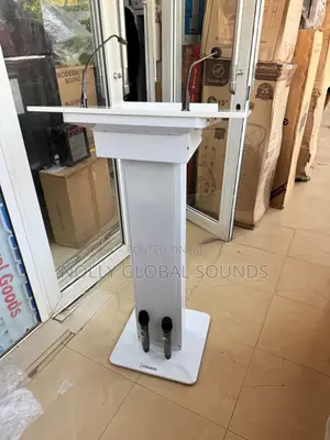 Soundlab Rechargeable Wireless Bluetooth Pulpit/ Lectern Stand 2 Mics