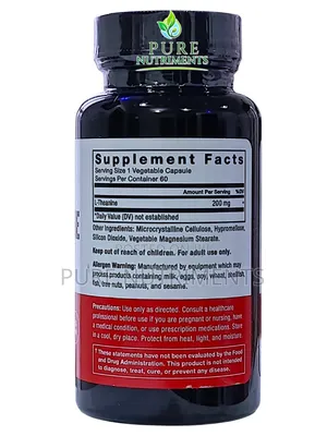 Force Factor L-Theanine 200mg 60 Veg Caps– Relaxation Stress Relief
