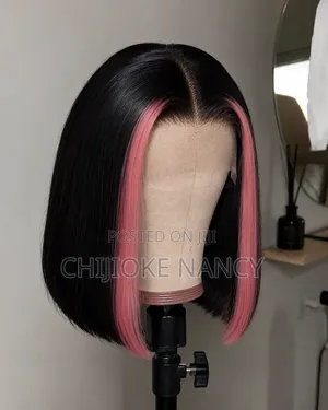 Black and Pink Anime Wig