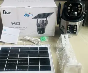 V380 Dual Lens PTZ Solar CCTV Camera With Motion Detection 12mp
