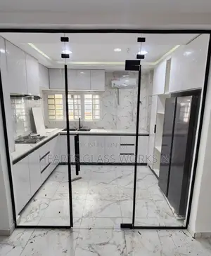 Kitchen Glass Partition With Swing Door