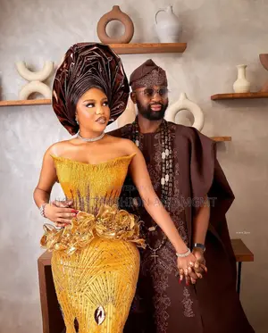 Gold Corset Gown Men’S Textured Gold Agbada