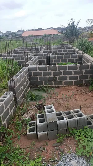 Half Plot of Land With Foundation on It 30 by 120ft in a Decent Area.