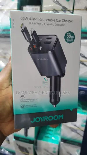 65w Retractable 4 in 1 Car Charger