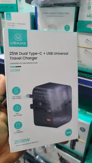 25w Dual Type C + Universal Travel Charger