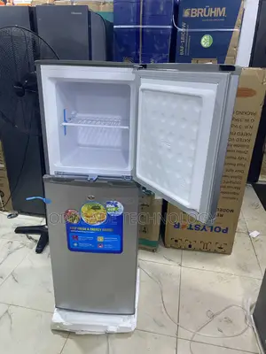 Polystar Double Door Refrigerator Silver 142l