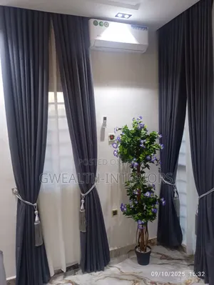 Grey Turkish Curtains With Complete Accessories
