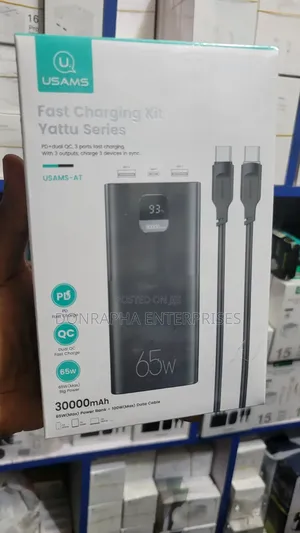 Usams 30000mah Phone and Laptop Power Bank 65w
