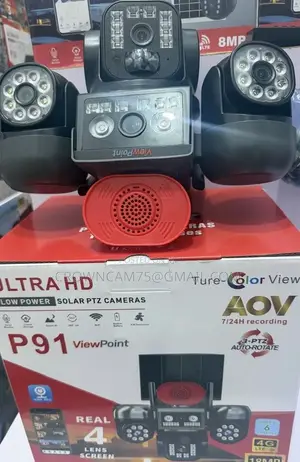 Solar-Powered V380 4g Simcard Camera With 4 Lenses Security Camera