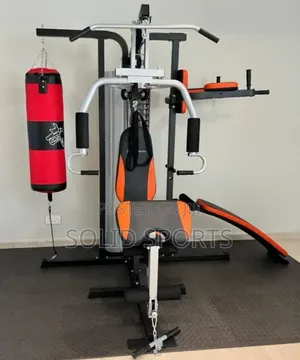 3 Station Gym With Punching Bag and Sit Up Bench and