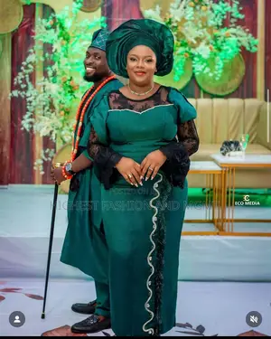 Emerald Iro and Buba Men’S Embroidered Emerald Agbada