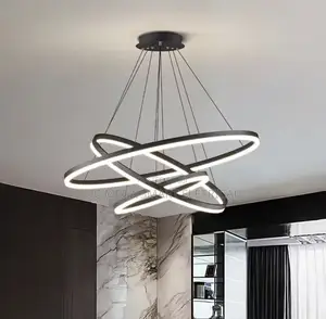 Modern 5 Round Ring Led Ceiling Chandeliers for Living Dining Room