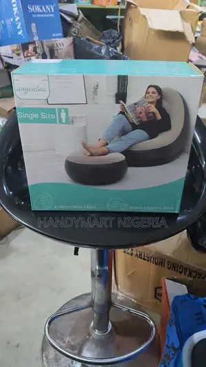 Inflatable Sofa Lazy Couch Bag Chair With Footstool Electric Pump