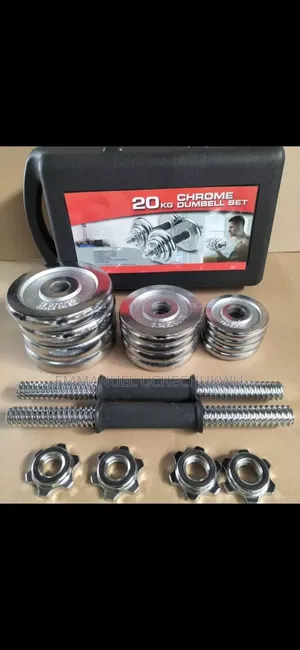 20kg Chrome Dumbell and Barbell Sets