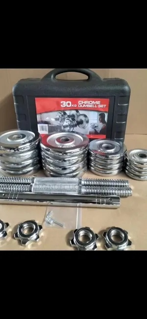 30kg Chrome Dumbell and Barbell