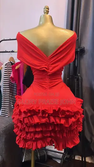 Ruffle Mini Bodycon Dress With a Bow Neckline