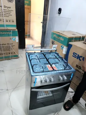 Maxi Standing Gas Cooker 4 Burners With Oven Stainless Inox