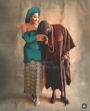 Emerald Iro and Buba With Lace Details Men’S Textured Brown Agbada