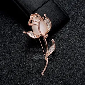 Studded Double Rose Brooch