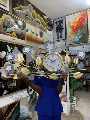 Decorative Floral Metal Wall Clock