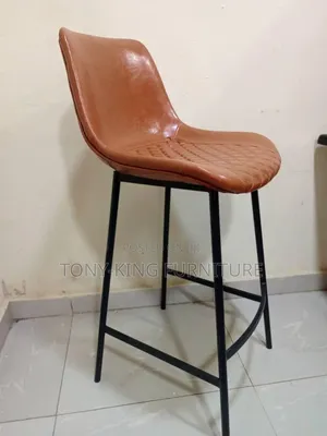 Imported Faux Leather Bar Stool a Quilted Diamond-Patterned Seat.