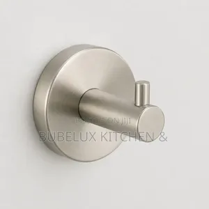Elegant Brushed Nickel Robe Hook | Modern Bathroom Wall Hook