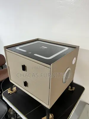 Premium Smart Nightstand With Bluetooth Speaker – Sleek Grey