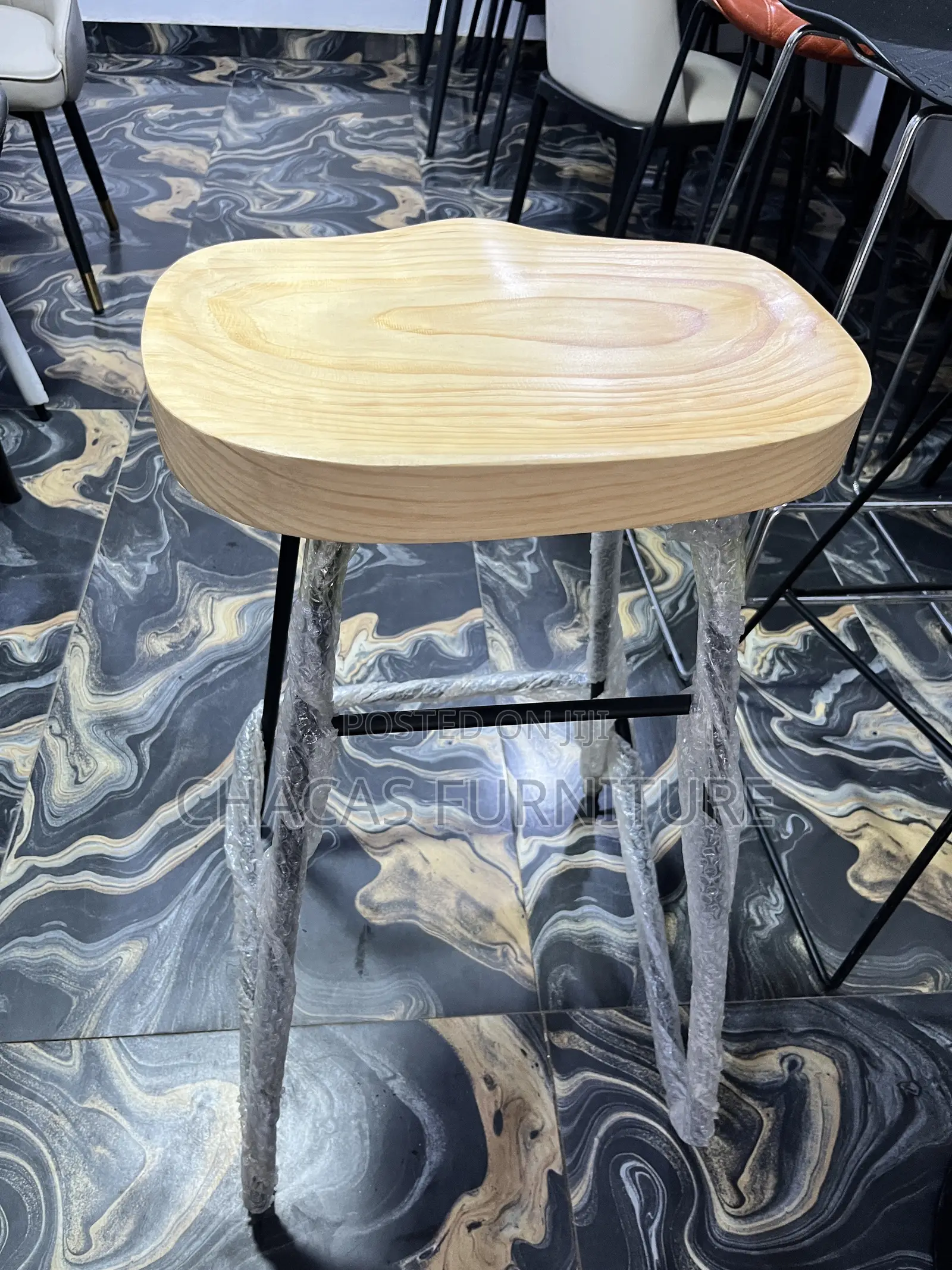 Premium Solid Wood Ergonomic Bar Stool - Brand New