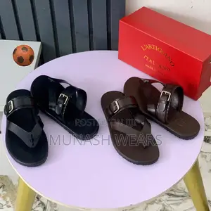 Italian Leather Slipers 40-46 Available in Brown and Black