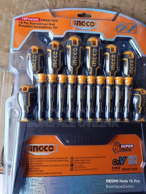 Ingco Slotted Standard Screwdriver Set 18-Piece