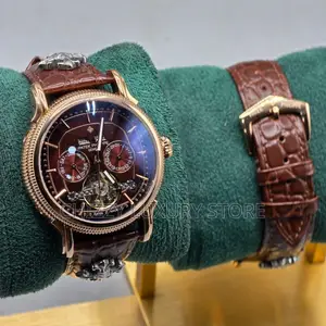 Patek Philippe Quality Luxury Genuine Leather Automatic Engine Watch