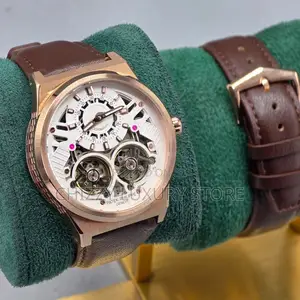 Patek Philippe Quality Luxury Men Genuine Leather Wristwatch