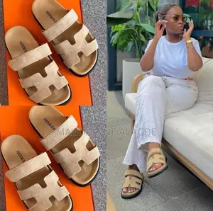 Luxury H-style Slides For Ladies - Beige - Sizes 37-42