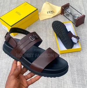 Brown Leather Fendi Sandals