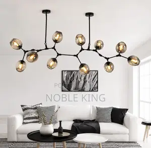 Modern Glass Branch Chandelier Lights Black Golden 5/6/7/8/9/10/11